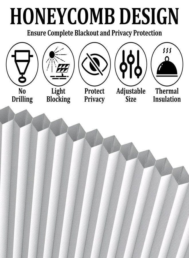 panthra 2 PCS Half Circle Window Shade, Arch Window Shade, Radius 17.7 Inches, Blackout Shades, Cordless and No Drilling Required, Half Moon Honeycomb Blinds for Windows Easy Install (White) - Image 3
